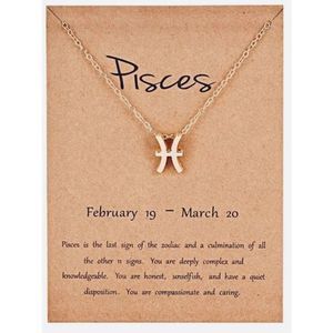 Pisces GOLD ZODIAC STAR SIGN HOROSCOPE NECKLACE